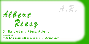 albert riesz business card